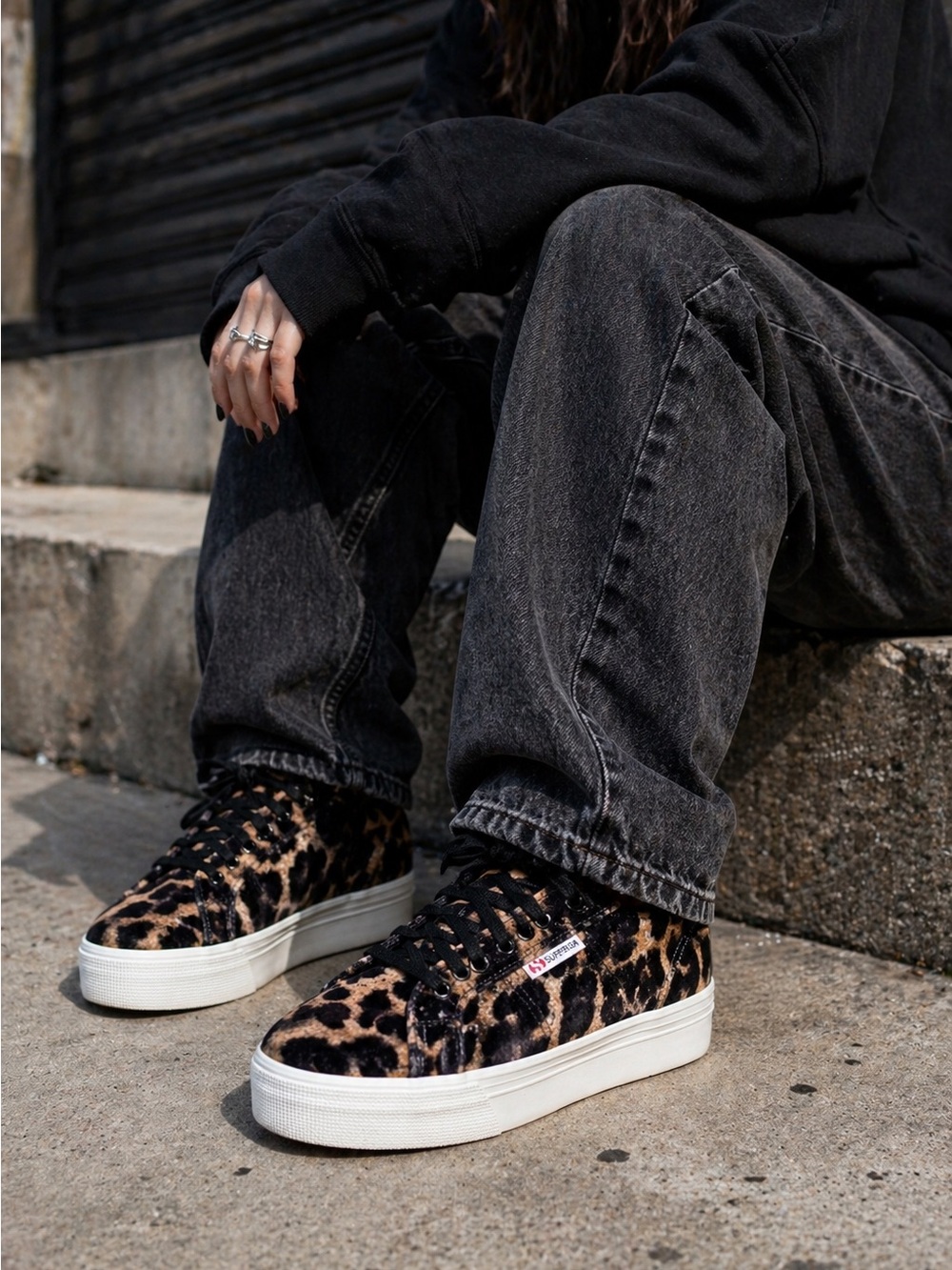 Superga Leopard Velvet Platform Sneakers Women’s 9.5 Animal Print Low Top - Picture 11 of 11